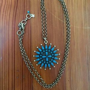 Lucky Brand long necklace turquoise | Western